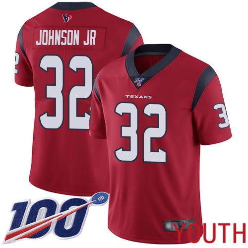 Houston Texans Limited Red Youth Lonnie Johnson Alternate Jersey NFL Football #32 100th Season Vapor Untouchable->youth nfl jersey->Youth Jersey